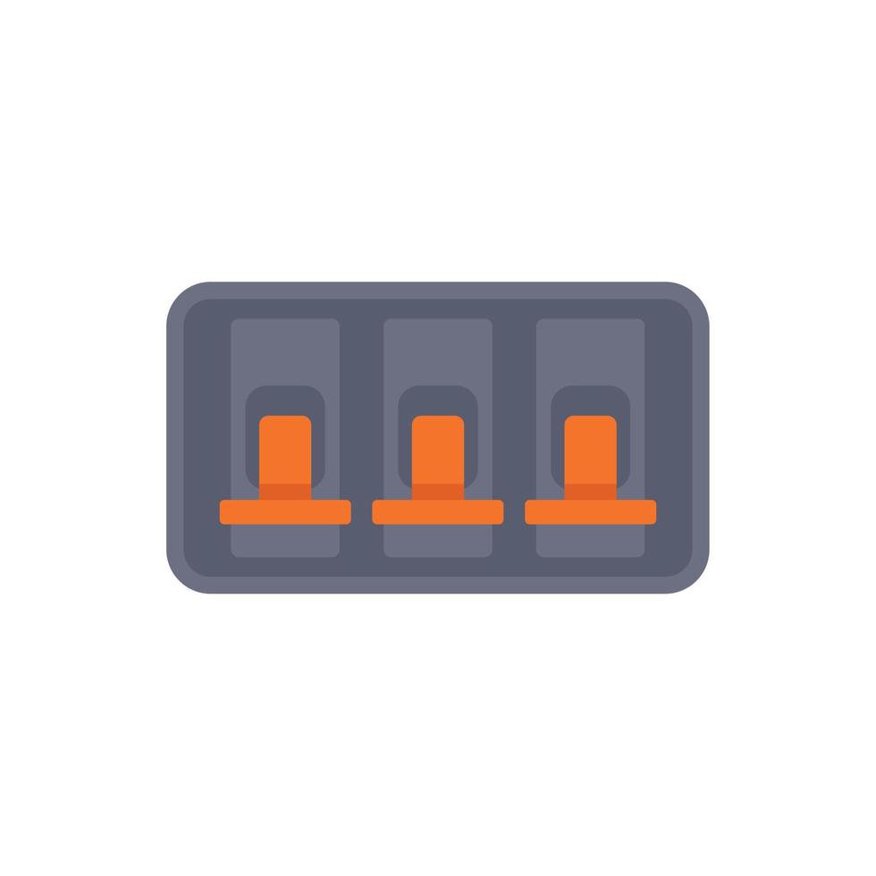 Electrical breaker icon flat vector. Safety power vector