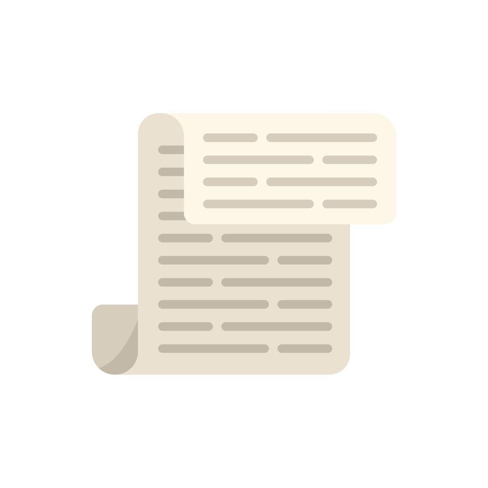 Folded newspaper icon flat vector. Web page vector