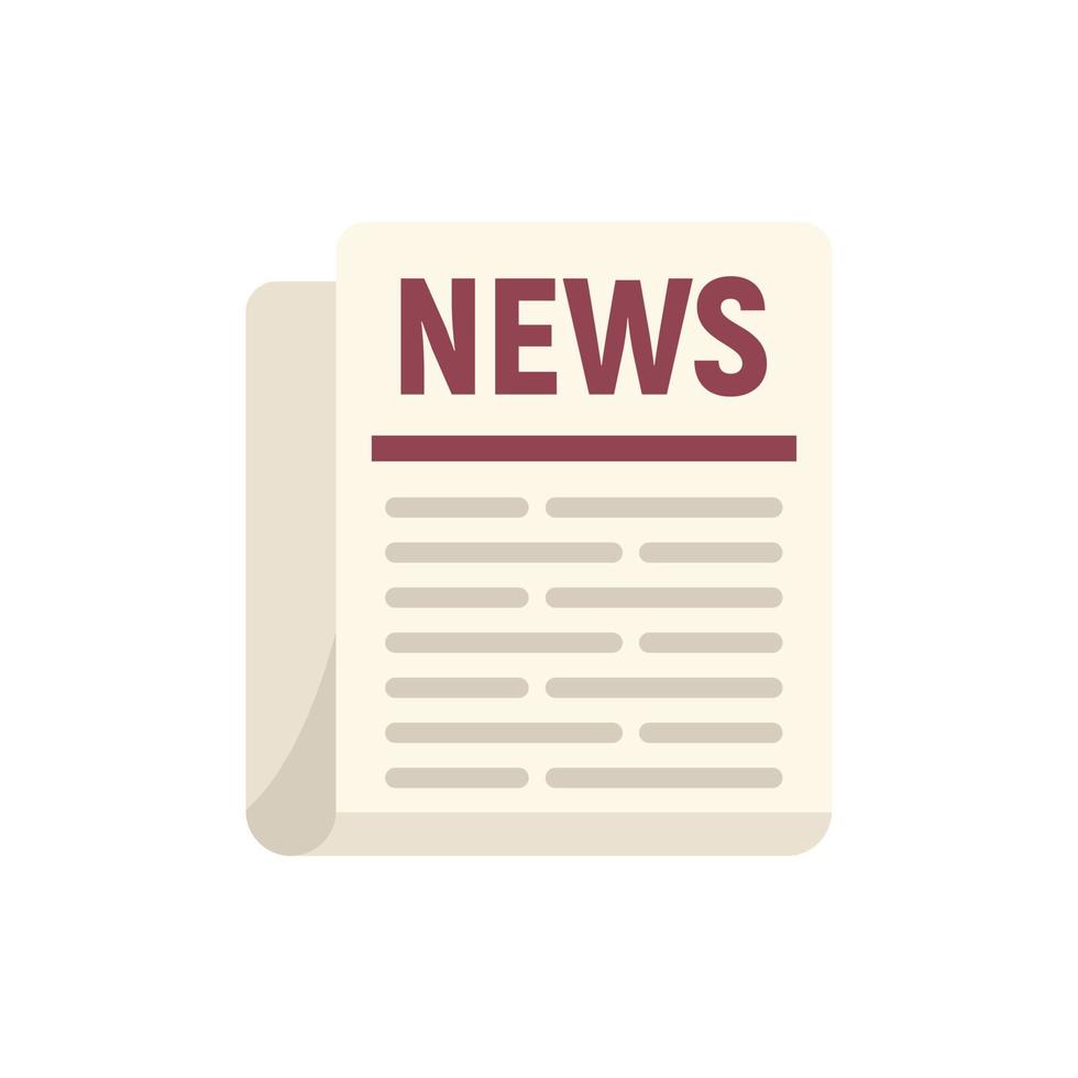 News paper icon flat vector. Web page vector