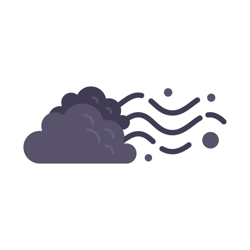 Cloudy wind icon flat vector. Rain forecast vector