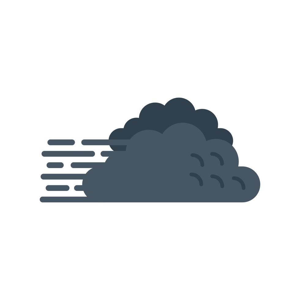 Wind cloud icon flat vector. Rain forecast vector