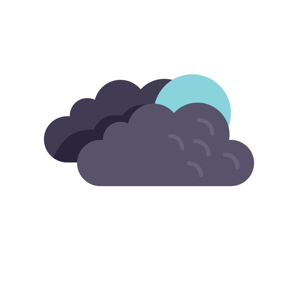 Cloudy snow icon flat vector. Weather cloud vector