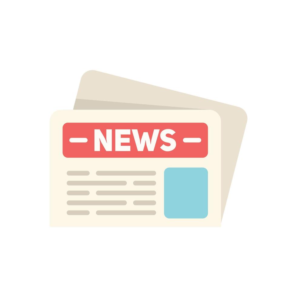 Newspaper article icon flat vector. News paper vector