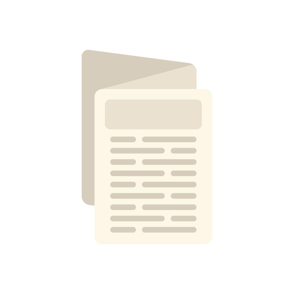 Newspaper page icon flat vector. Web press vector