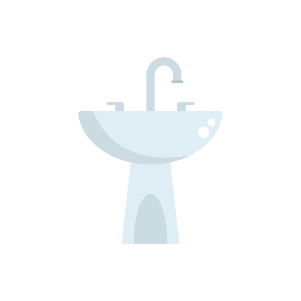 Faucet basin icon flat vector. Water pipeline vector