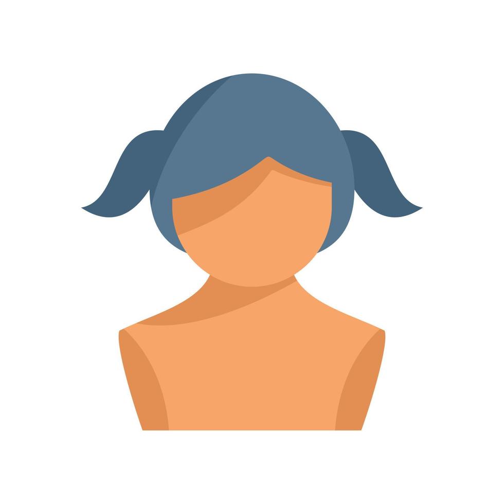 Woman wig icon flat vector. Head style vector