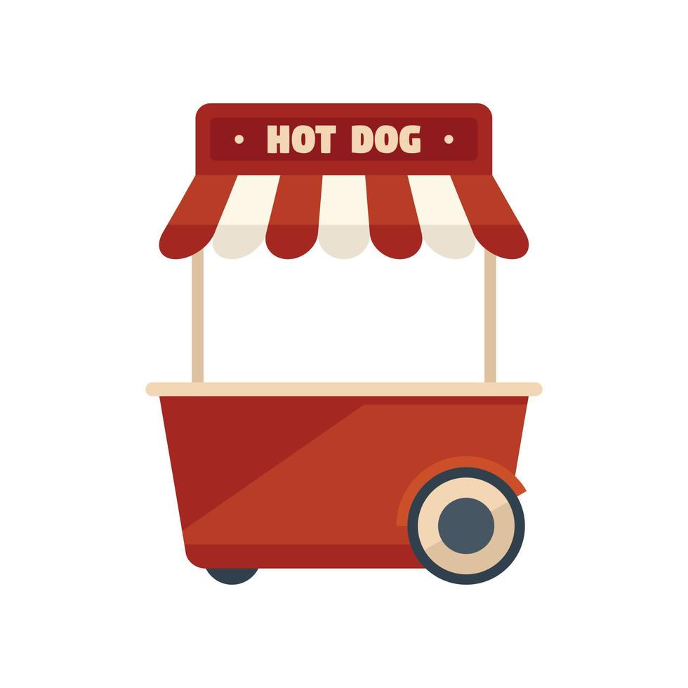 vector plano de icono de mercado de perros calientes. carrito de comida