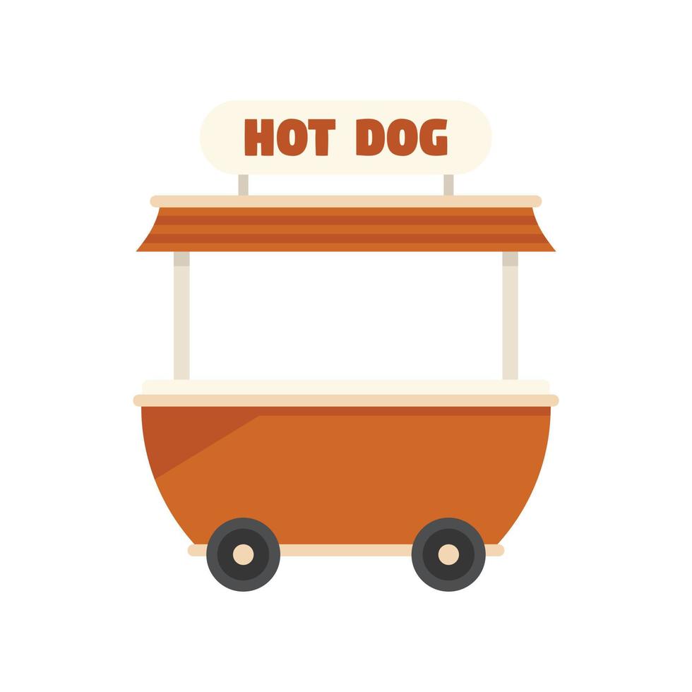 Bakery stand icon flat vector. Hot dog cart vector