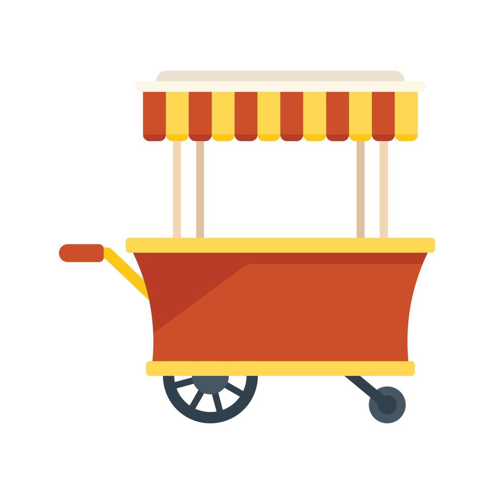 vector plano de icono de tienda de mercado. carrito de comida