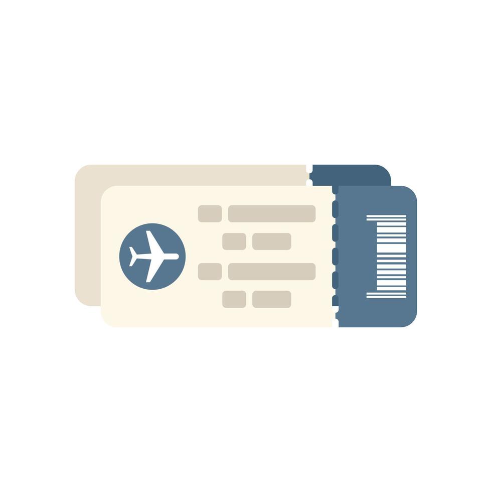 Travel air pass icon flat vector. Airline ticket vector