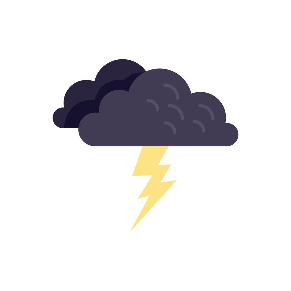 Storm cloud icon flat vector. Meteo rainy vector