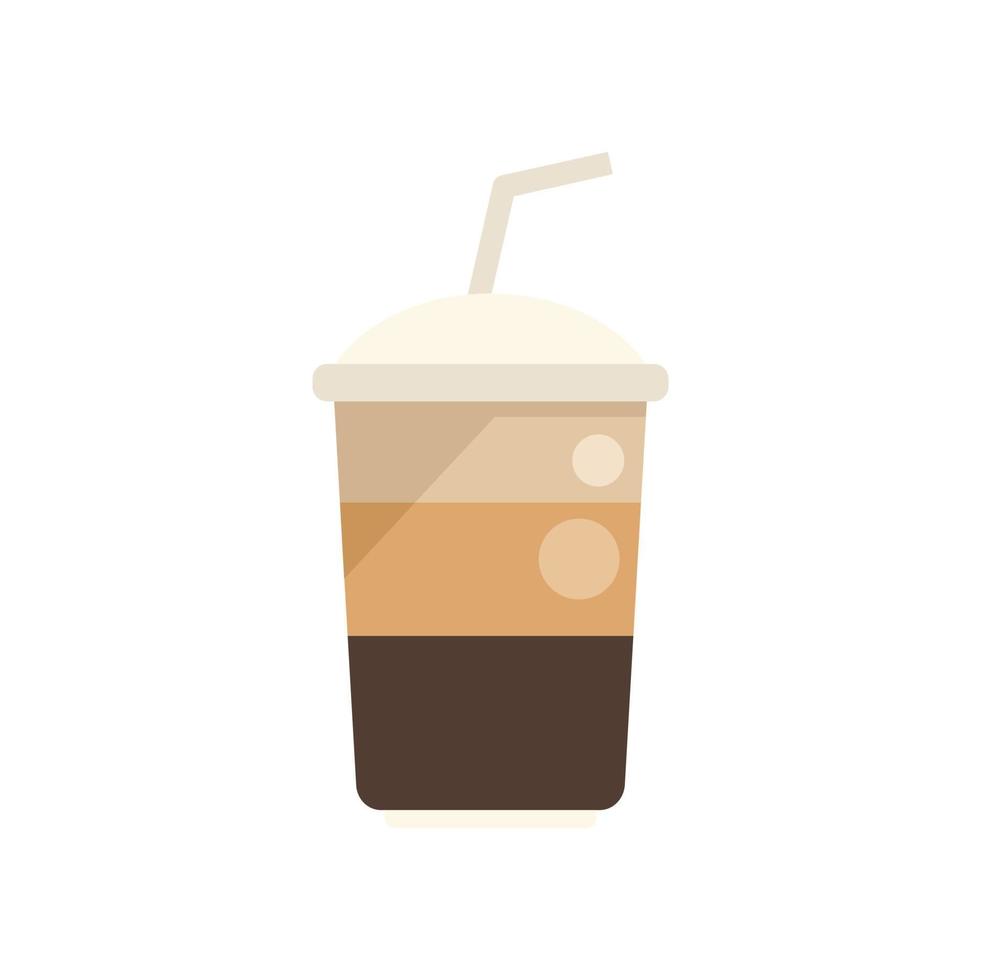 Latte icon flat vector. Cafe cup vector