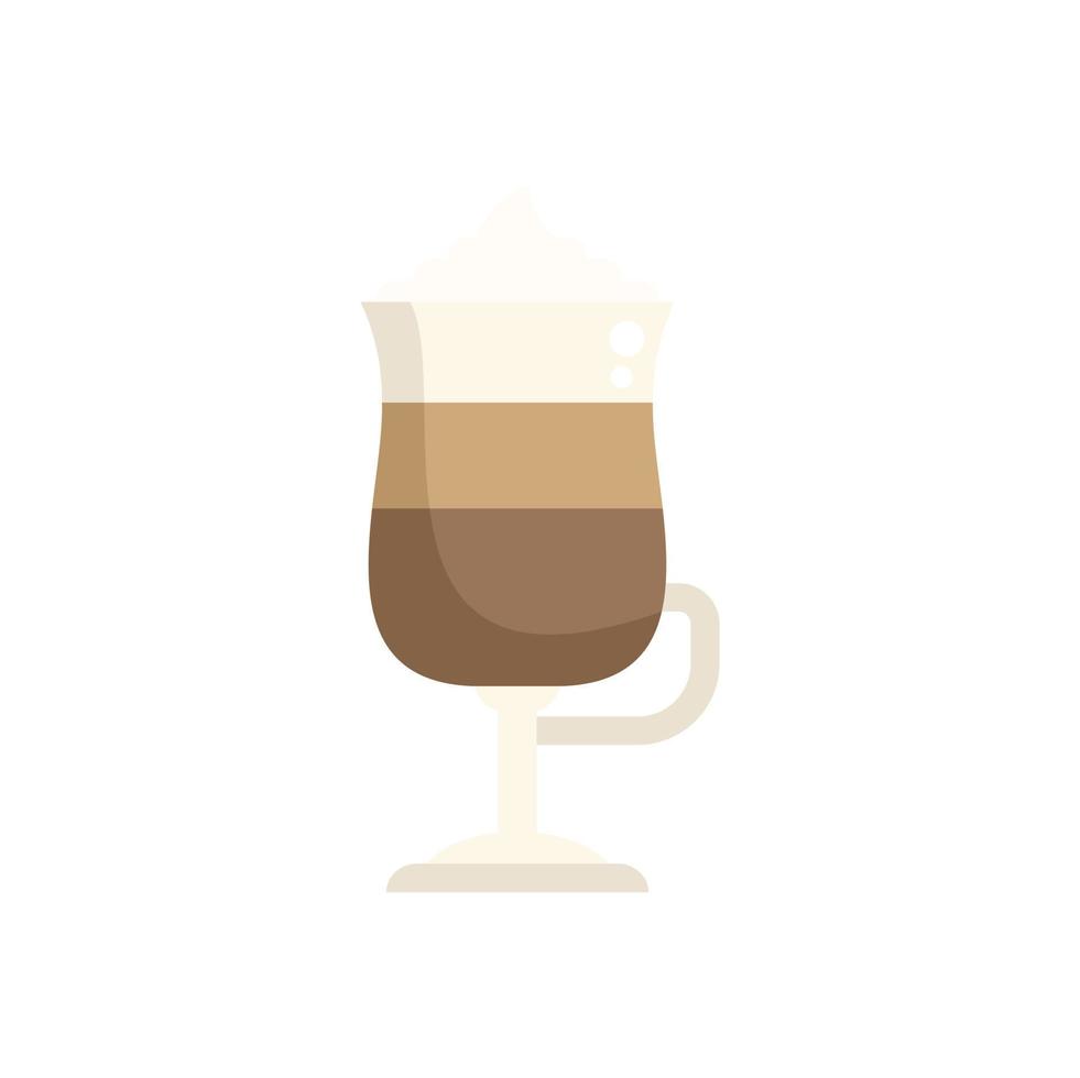 Americano latte icon flat vector. Glass cafe vector