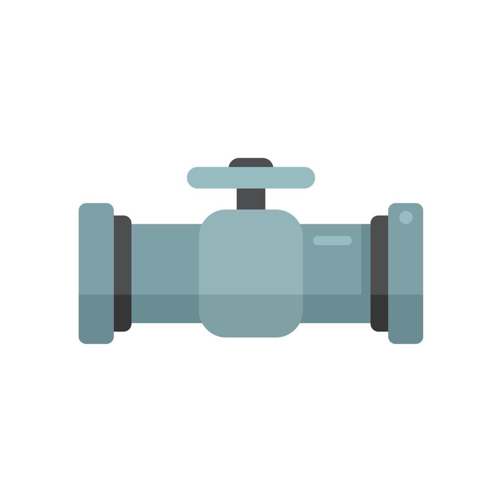 Pipe tap icon flat vector. Pipeline drain vector