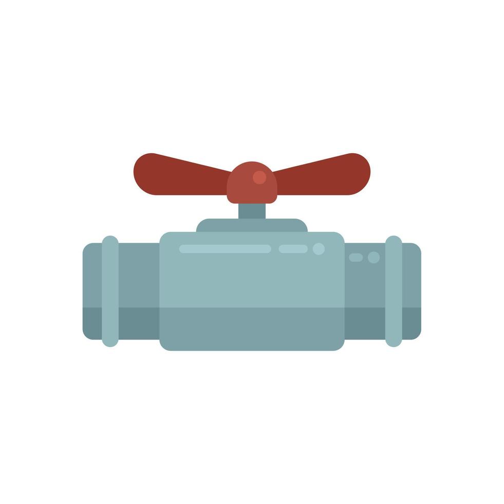 Water tap icon flat vector. Flange pressure vector