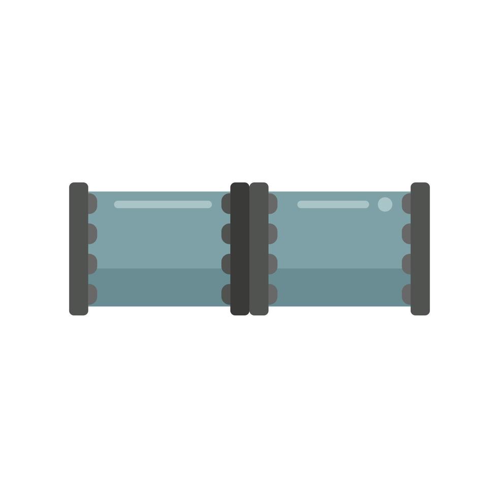 Pipe connect icon flat vector. Metal tube vector