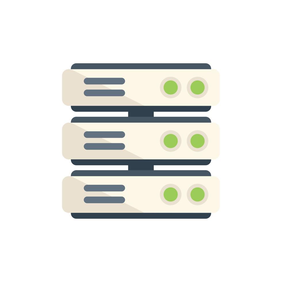 Server desktop icon flat vector. System data vector