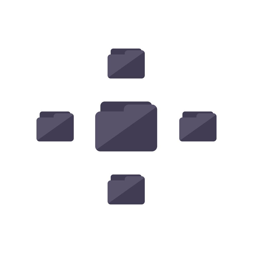 Folder database icon flat vector. Customer data vector