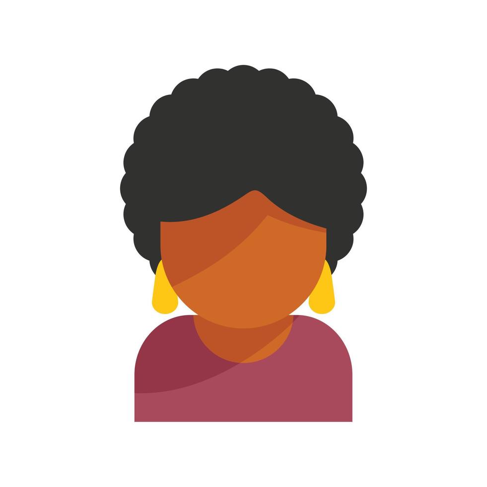 vector plano de icono de mujer africana. edad generacional