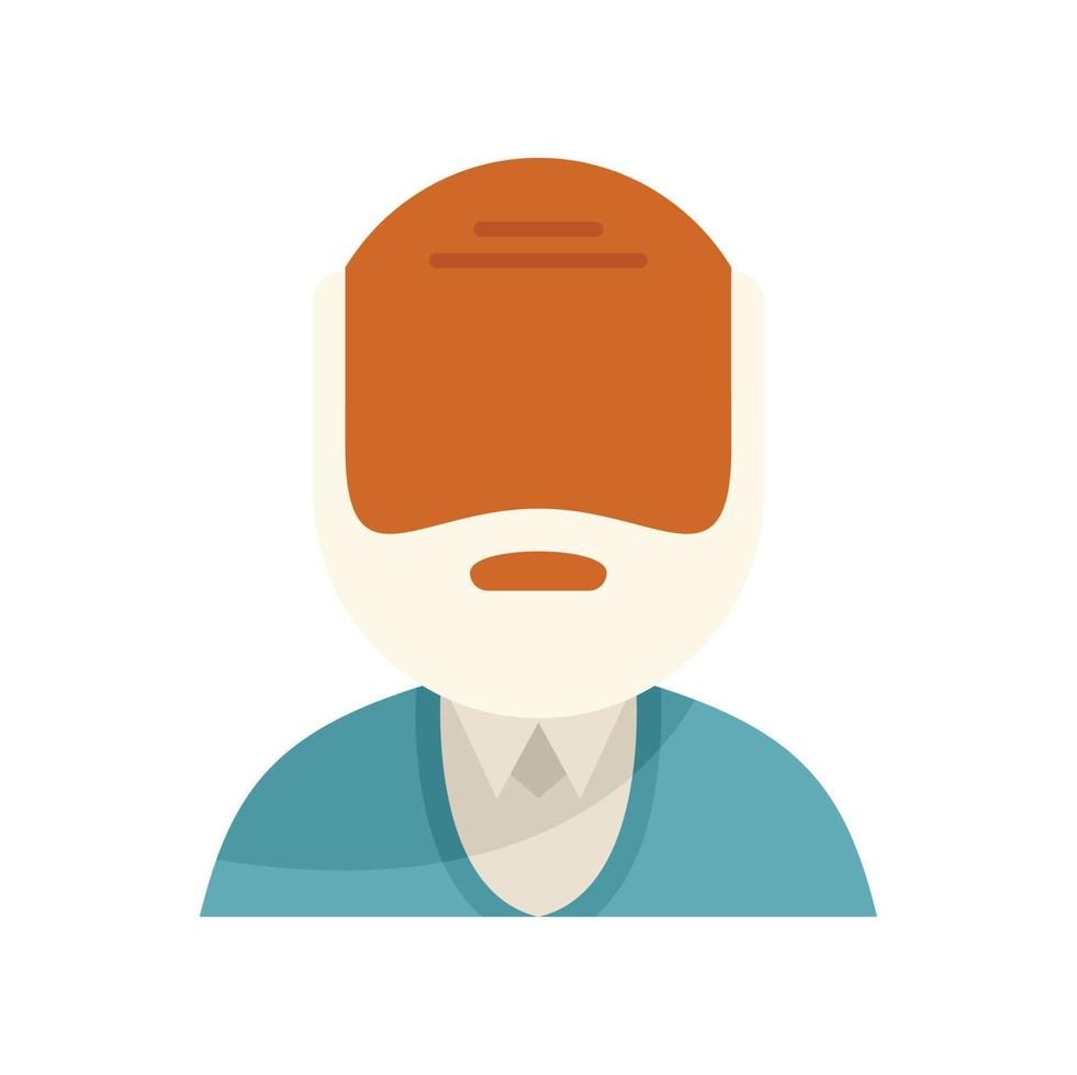 Old man icon flat vector. Adult human vector