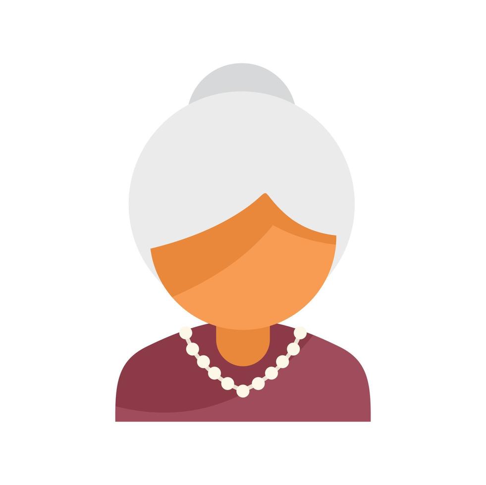 Senior woman icon flat vector. Old age vector