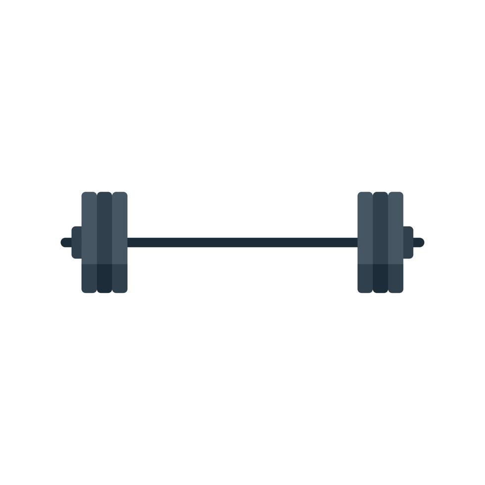 Gym barbell icon flat vector. Healthy sport vector
