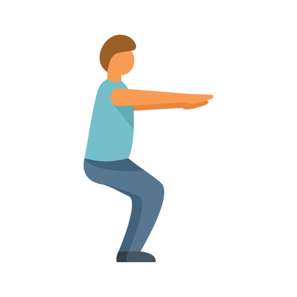 Morning exercise icon flat vector. Healthy sport vector