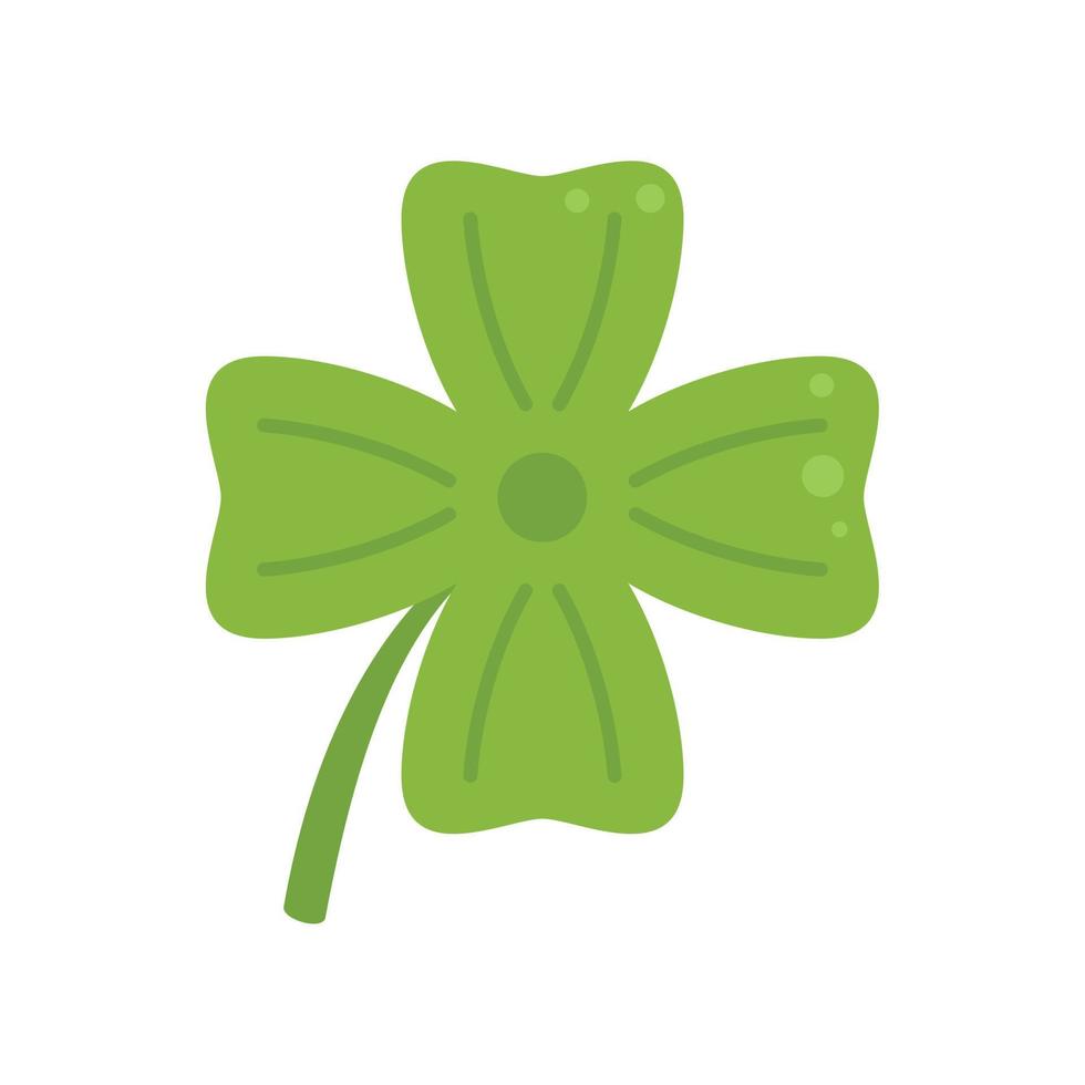 St patrick clover icon flat vector. Four leaf vector