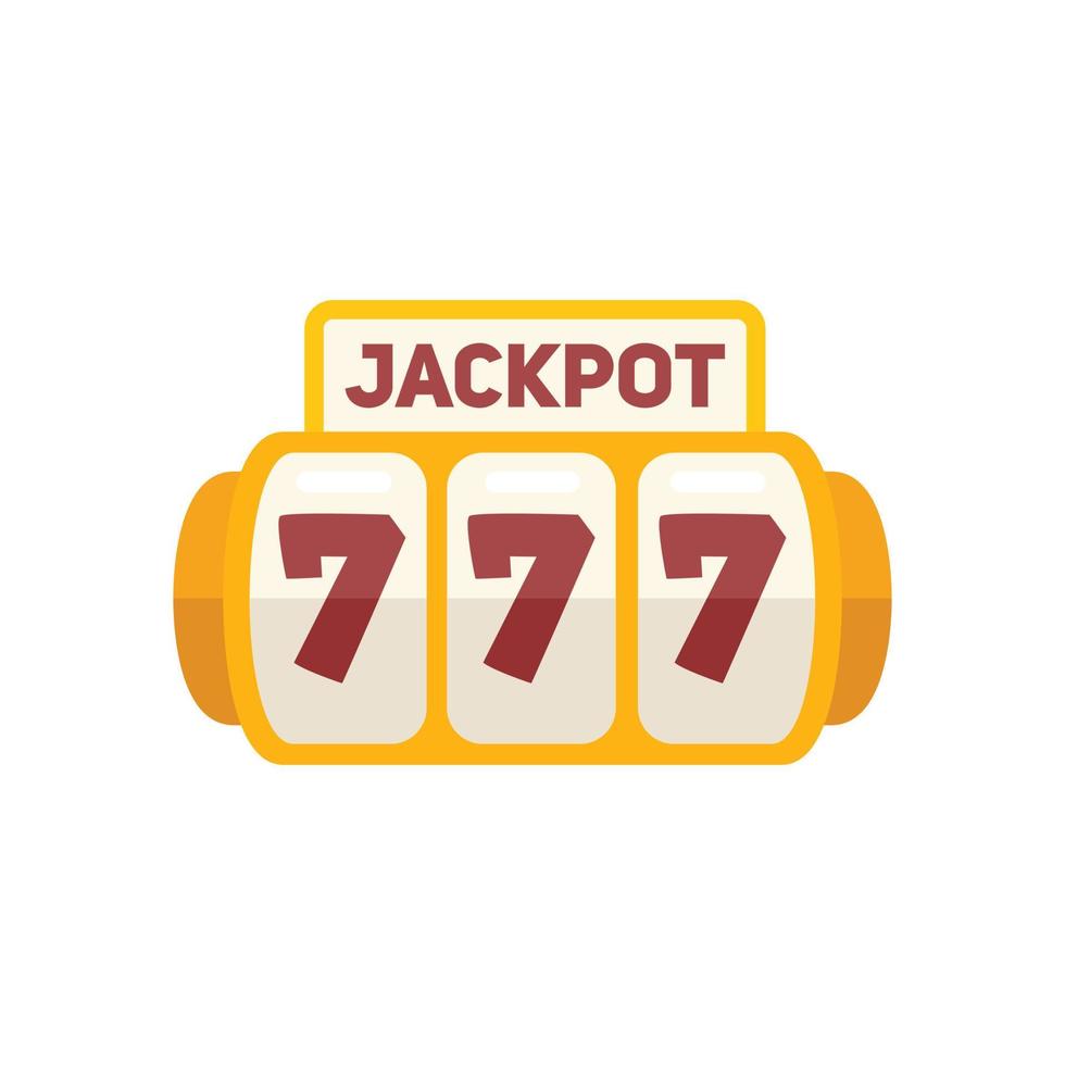 Jackpot game icon flat vector. Casino machine vector
