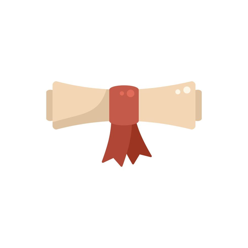 Degree diploma roll icon flat vector. Online university vector