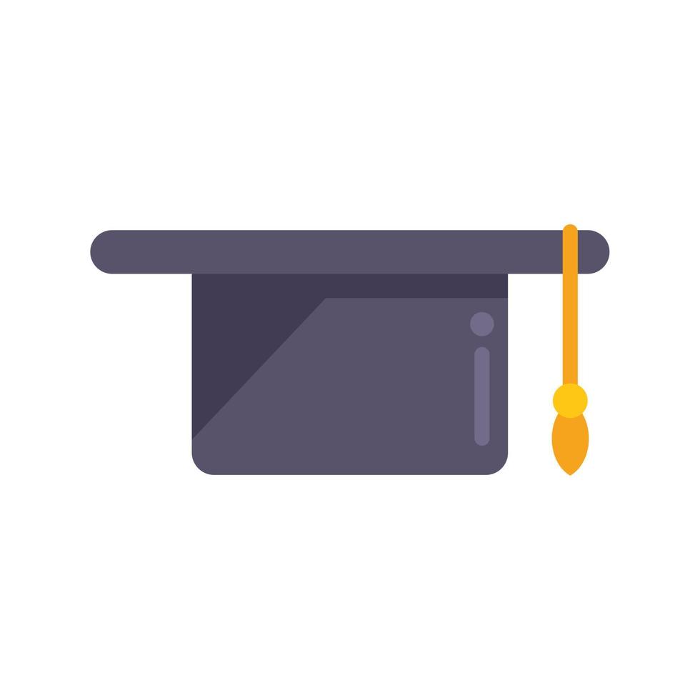 Master hat graduation icon flat vector. School cap vector