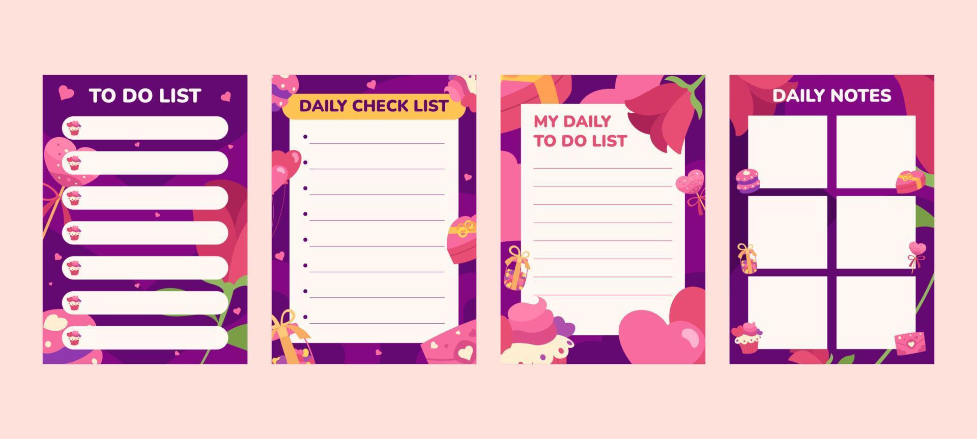 Valentine's Day Themed Journal Template vector
