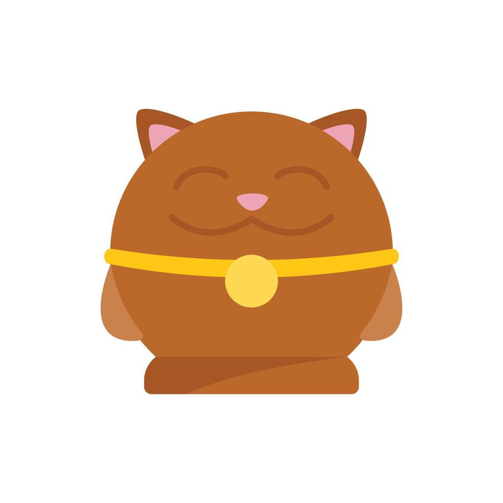 Charm lucky cat icon flat vector. Neko japan vector