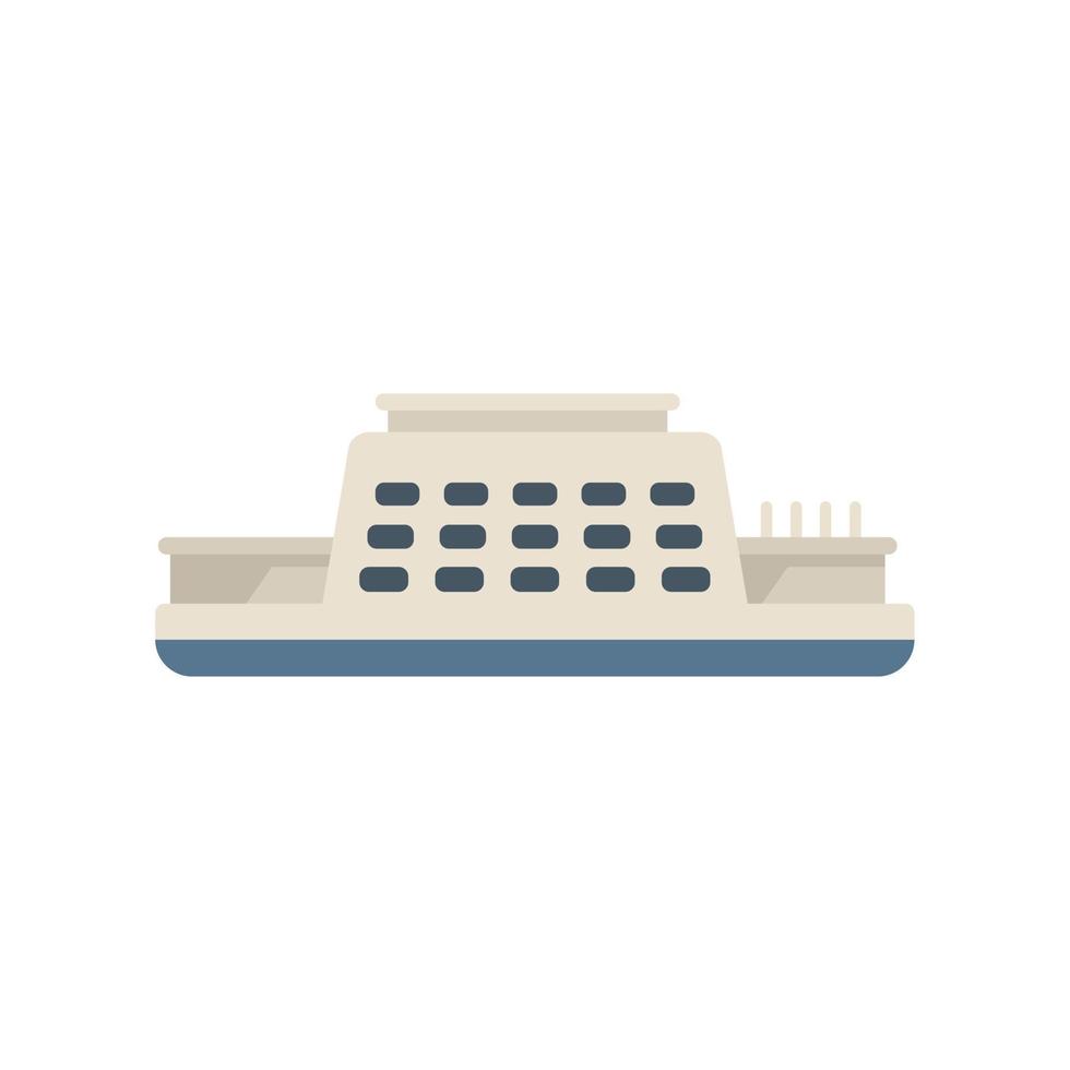 Front ferry boat icon flat vector. Car steamboat vector