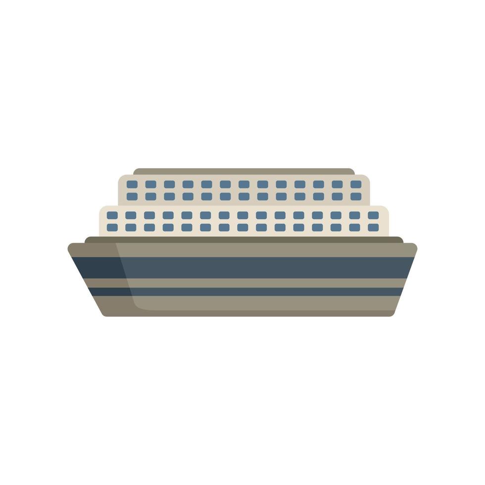 Sea ferry ship icon flat vector. River boat vector