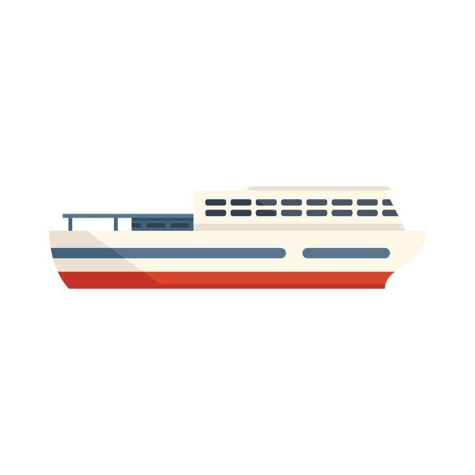 Passenger ferry icon flat vector. River ship vector