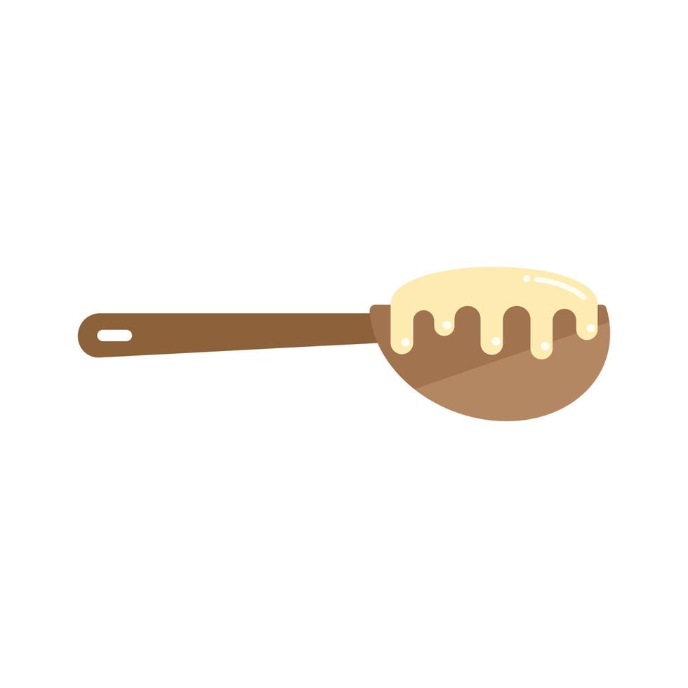 vector plano de icono de cuchara de masa. pasteles de harina