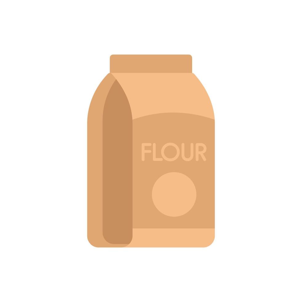 Flour pack icon flat vector. Dough pastry vector