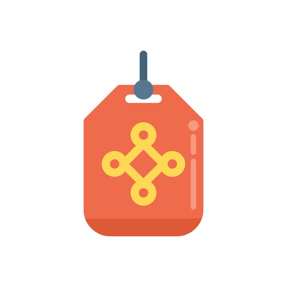 Cute amulet icon flat vector. Chinese fortune vector