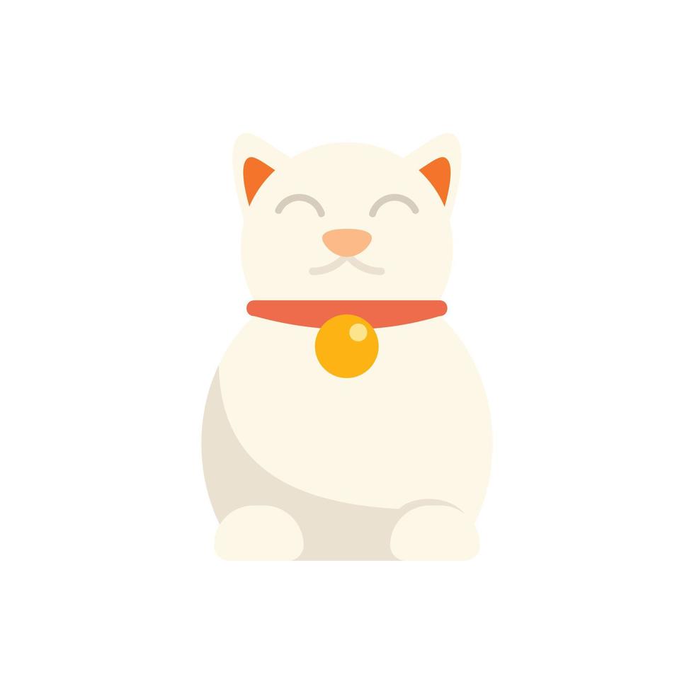 Lucky charm cat icon flat vector. Japan year vector