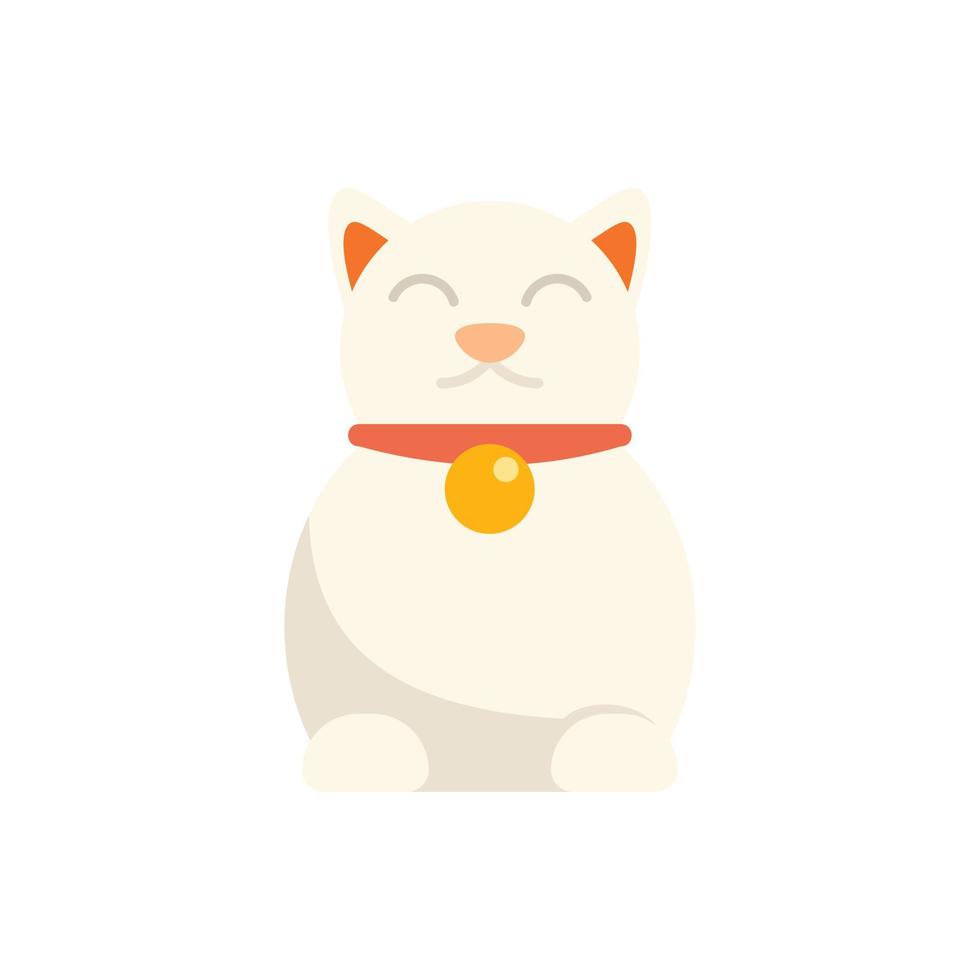 vector plano de icono de gato de amuleto de la suerte. año de japón