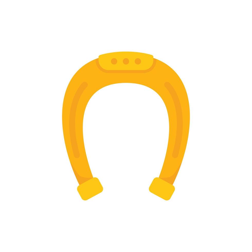 Gold horseshoe icon flat vector. Chinese fortune vector