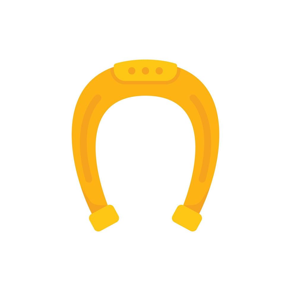 Gold horseshoe icon flat vector. Chinese fortune vector