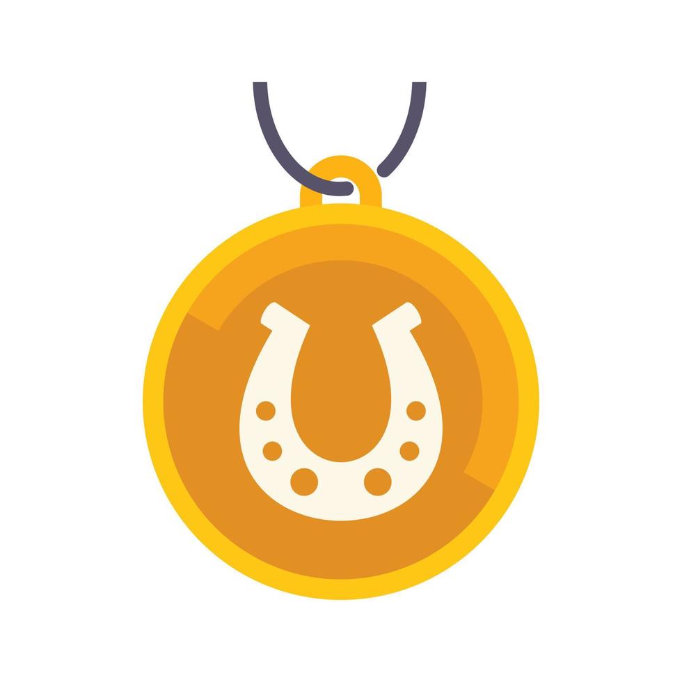 Lucky horseshoe icon flat vector. Charm japan vector
