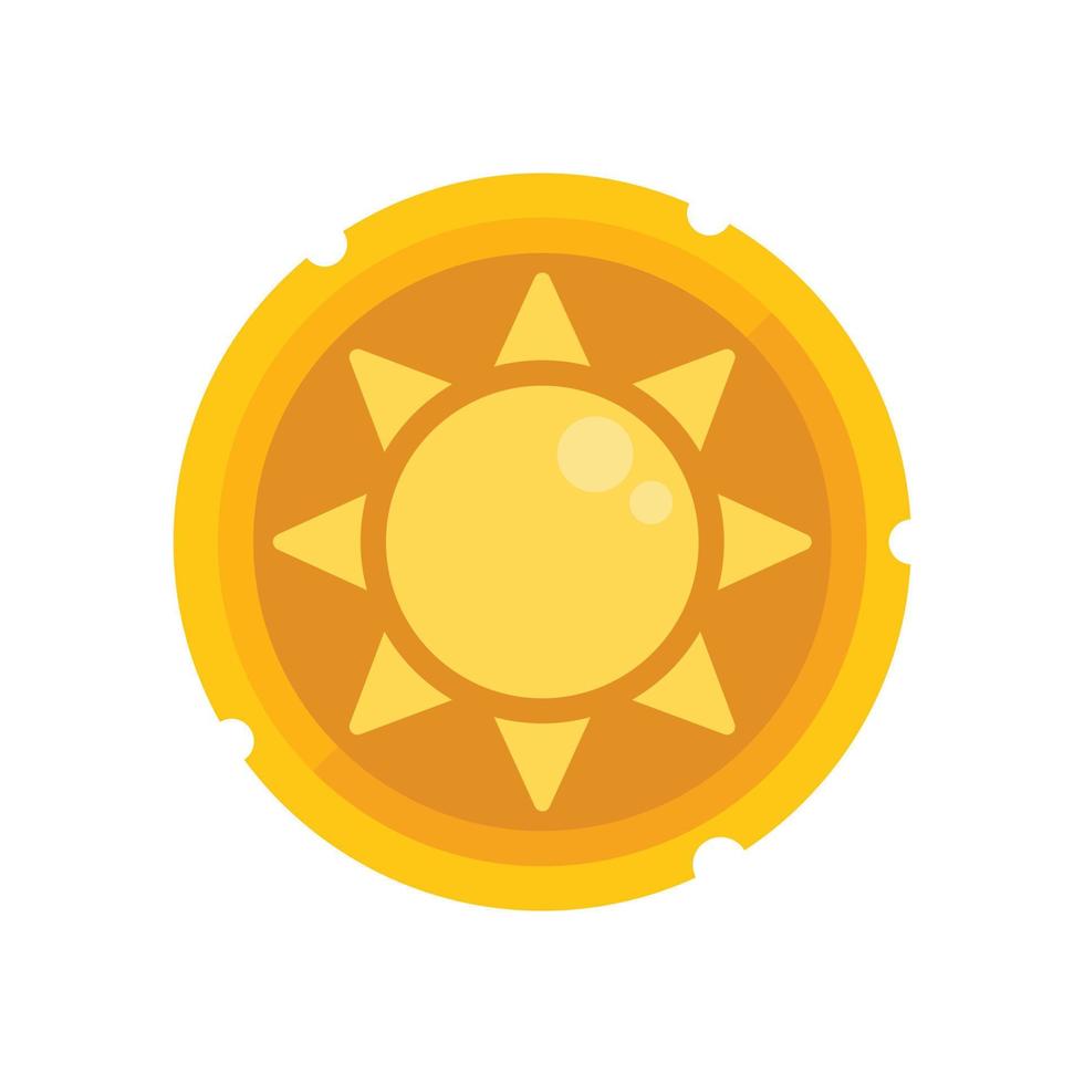 Sun amulet icon flat vector. Chinese fortune vector