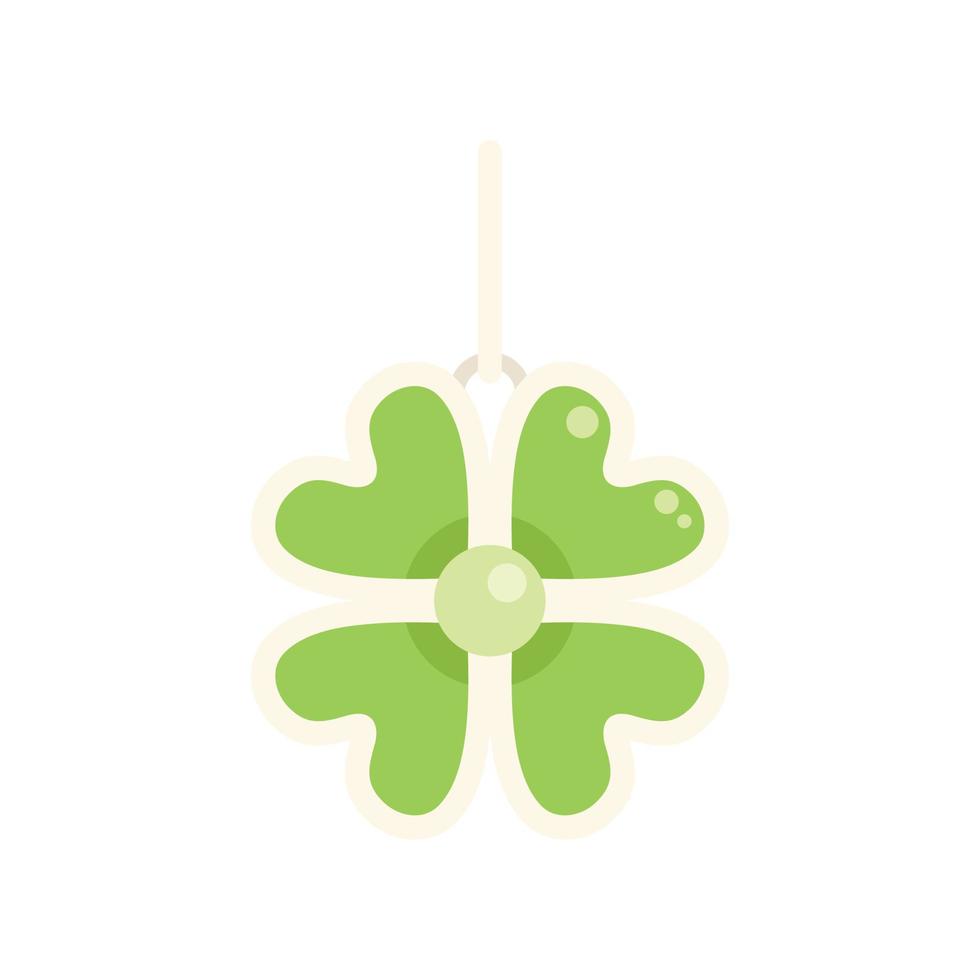 Clover amulet icon flat vector. Japan charm vector