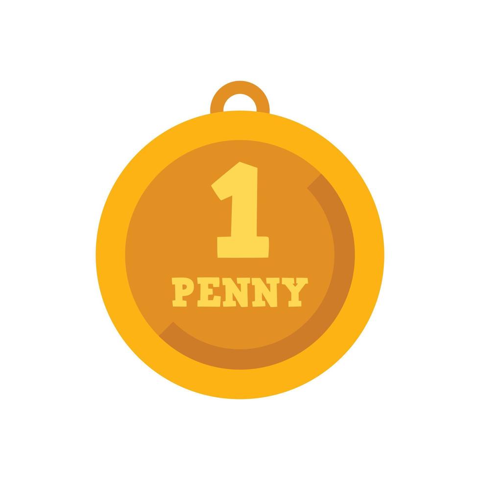 One lucky penny icon flat vector. Japan charm vector