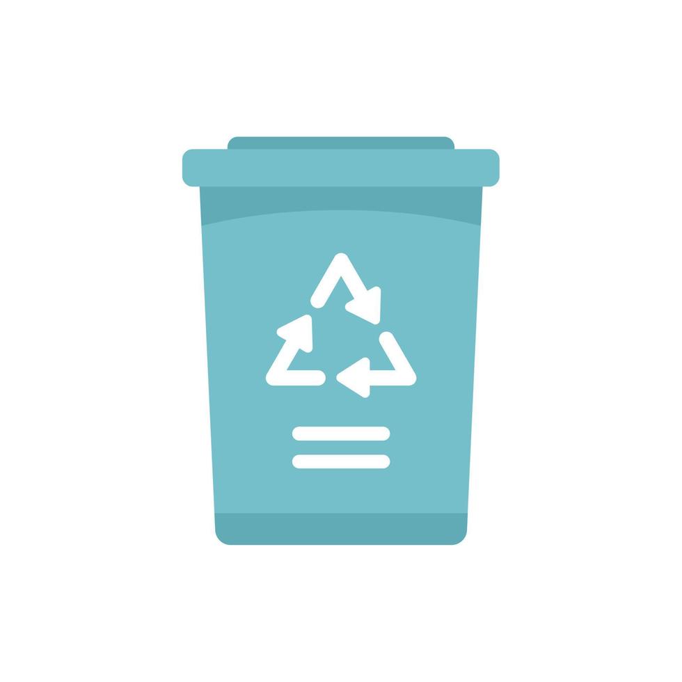 Recycle container icon flat vector. Eco bottle vector