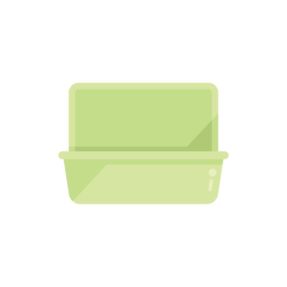 Biodegradable plastic food box icon flat vector. Recycle bottle vector