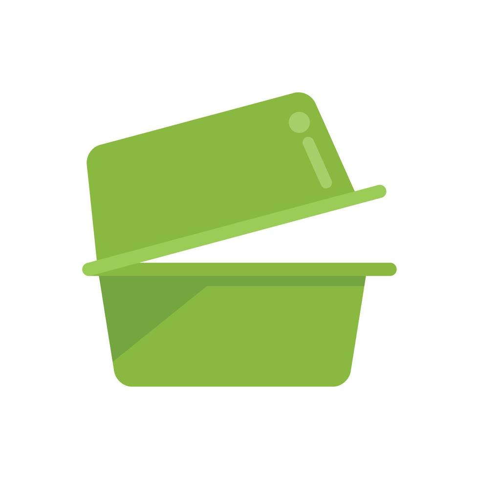 Food box icon flat vector. Eco recycle vector